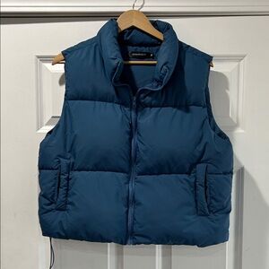 Women's Blue Cropped Puffer Vest